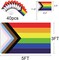 Progress Pride Rainbow Flag 3x5 Ft with Brass Grommets and 40 Pack Small LGBTQ Hand Held Mini Stick Flags, Pride Month Gay Decorations Parade Accessories